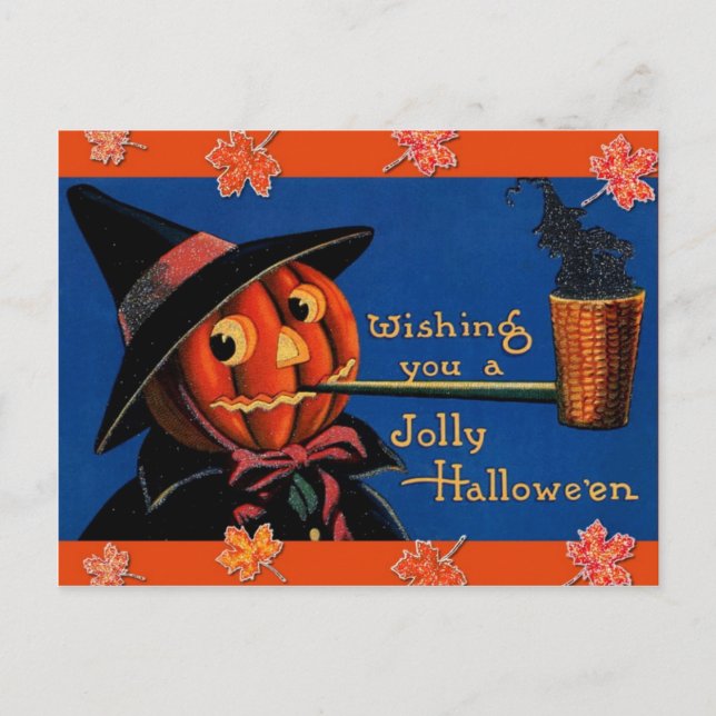 Cartão Postal Vintage Halloween (Frente)
