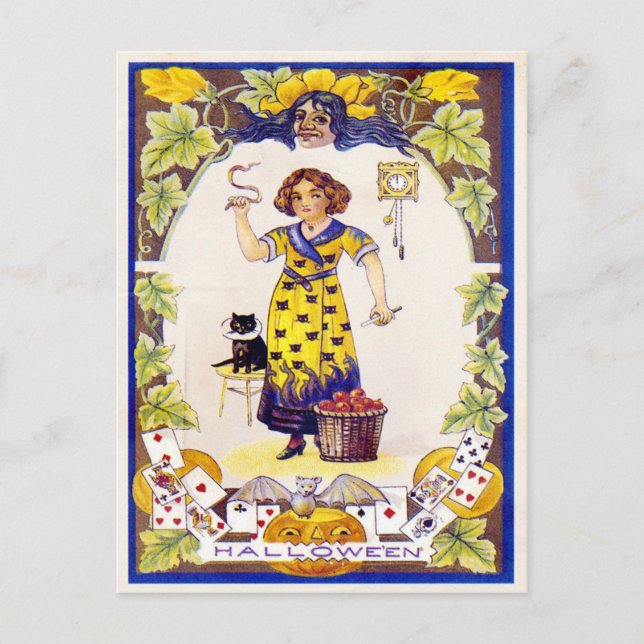 Cartão postal Vintage Halloween (Frente)