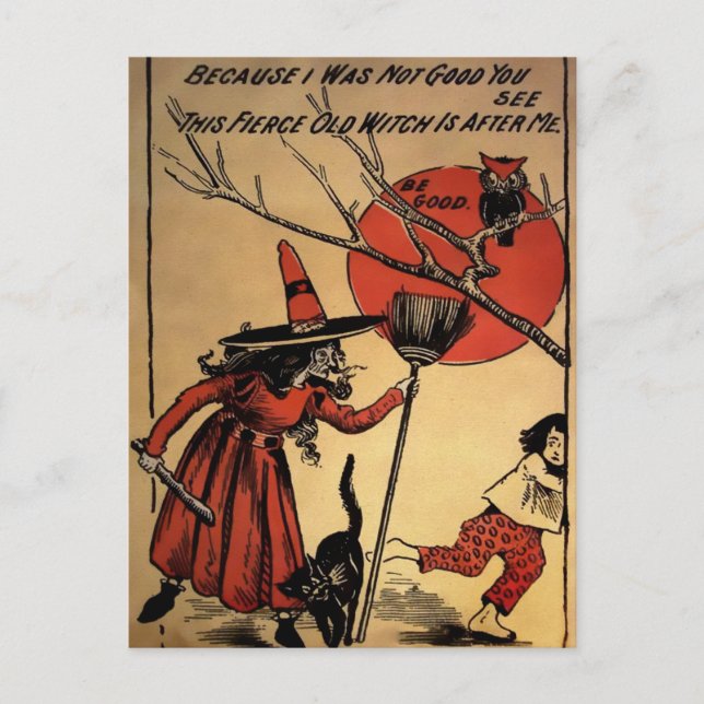 Cartão postal Vintage Halloween (Frente)