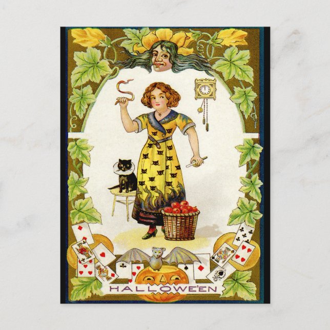 Cartão postal Vintage Halloween (Frente)