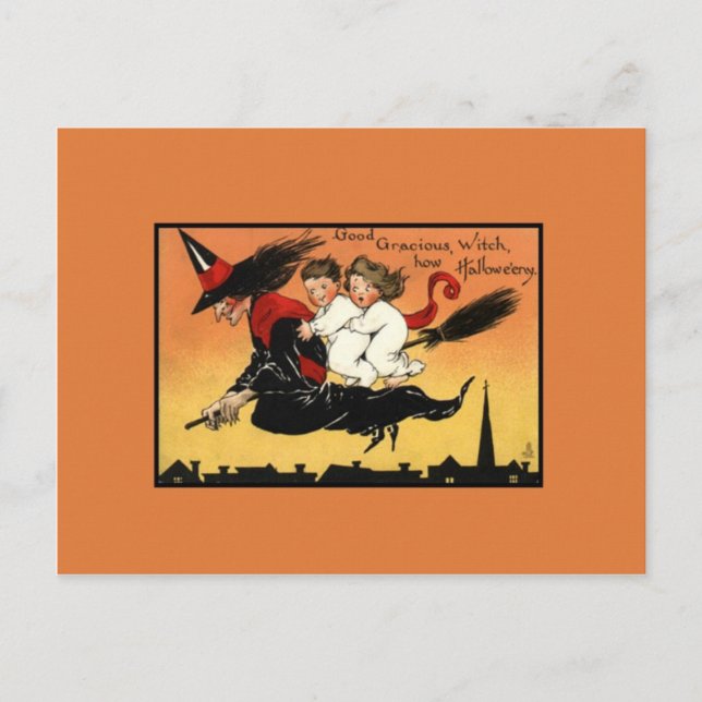 Cartão Postal Vintage Halloween (Frente)