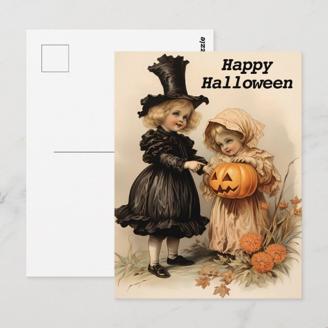 Cartão Postal Vintage Halloween (Frente/Verso)