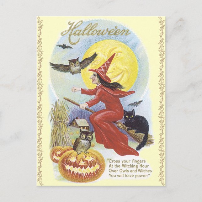 Cartão postal Vintage Halloween (Frente)