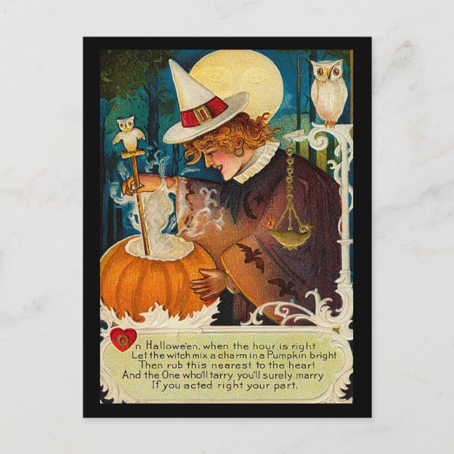 Cartão Postal Vintage Halloween (Frente)