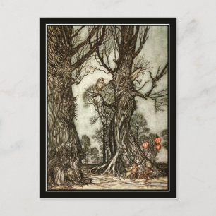Cartão Postal Vintage Halloween Arthur Rackham A Fada Ball