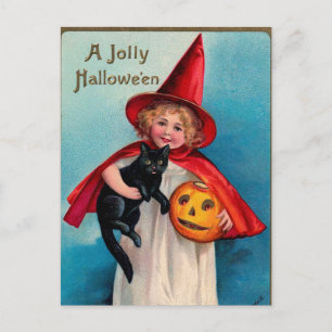 Cartão postal Vintage Halloween brupkin Holiday
