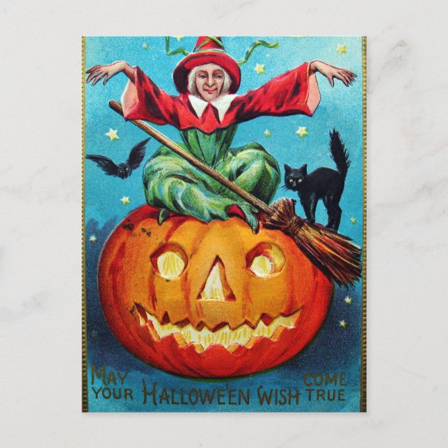Cartão postal Vintage Halloween brupkin Holiday (Frente)