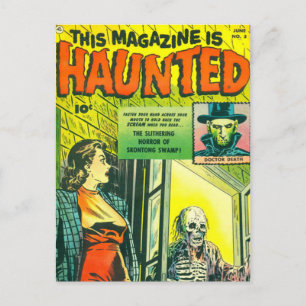 Cartão Postal Vintage Halloween Comic Book
