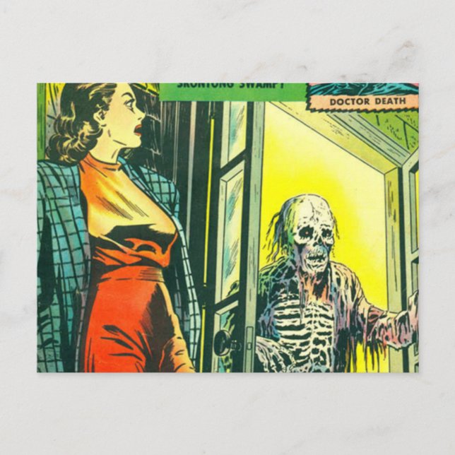 Cartão Postal Vintage Halloween Comic Book (Frente)