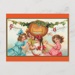 Cartão Postal Vintage Halloween Dancers
