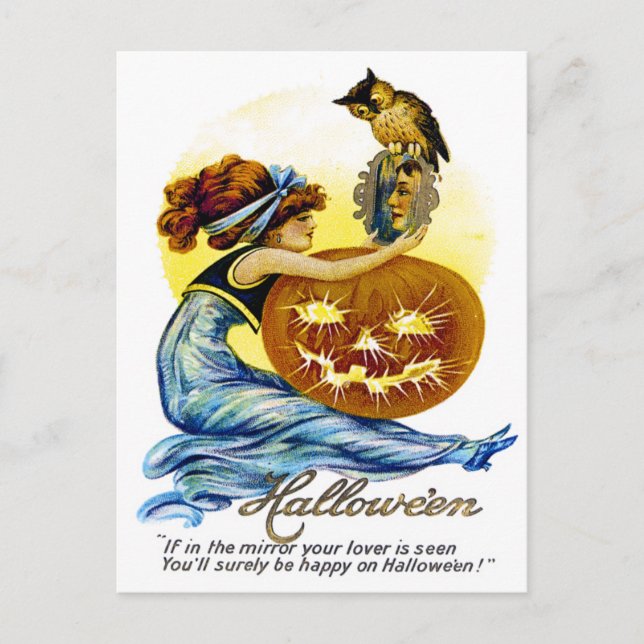 Cartão Postal Vintage Halloween Ephemera (Frente)