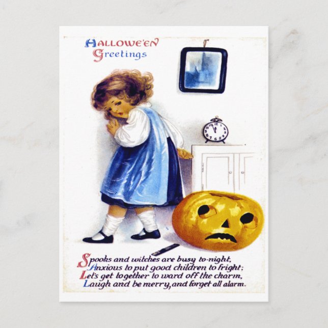 Cartão Postal Vintage Halloween Ephemera (Frente)
