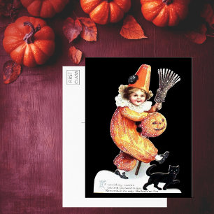 Cartão Postal Vintage Halloween Fumota Fumante