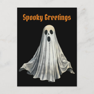 Cartão Postal Vintage Halloween Ghost Spooky Season