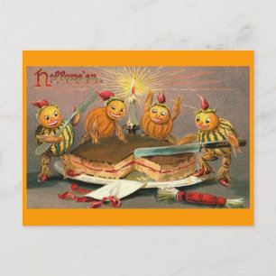 Cartão Postal Vintage Halloween Goblins
