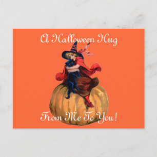 Cartão Postal Vintage Halloween Hug