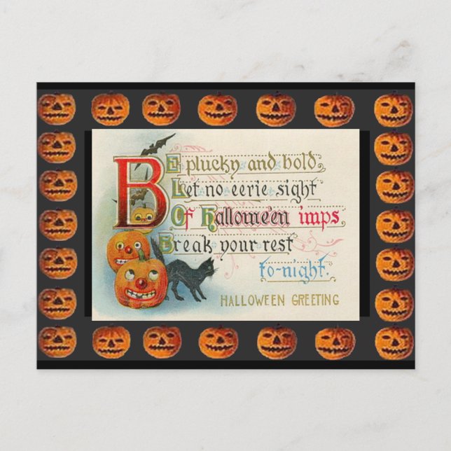 Cartão Postal Vintage Halloween Imp (Frente)