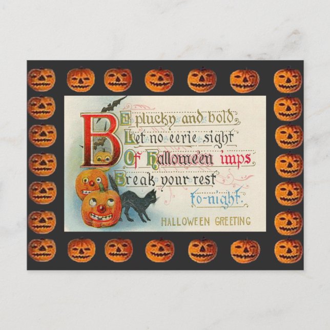 Cartão Postal Vintage Halloween Imps (Frente)