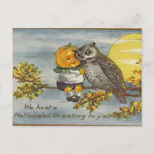 Cartão postal Vintage Halloween KRW