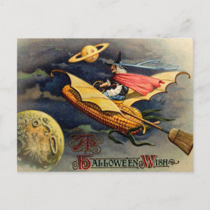 Cartão Postal Vintage Halloween Postcard