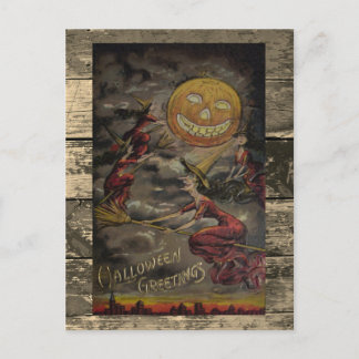 Cartão Postal Vintage Halloween Rare Funny Illustration