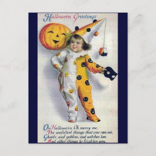 Cartão Postal Vintage Halloween Saudações