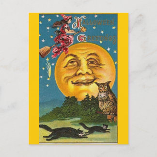 Cartão Postal Vintage - Halloween - Saudações de Halloween