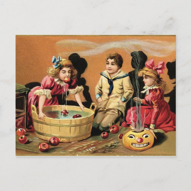 Cartão Postal Vintage Halloween Scene. (Frente)