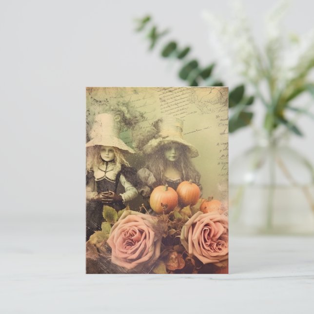 Cartão Postal Vintage Halloween Witchcraft (1) (Em pé/Frente)