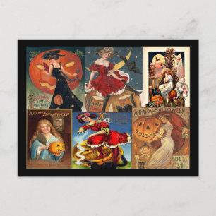 Cartão postal Vintage Halloween Women Montage