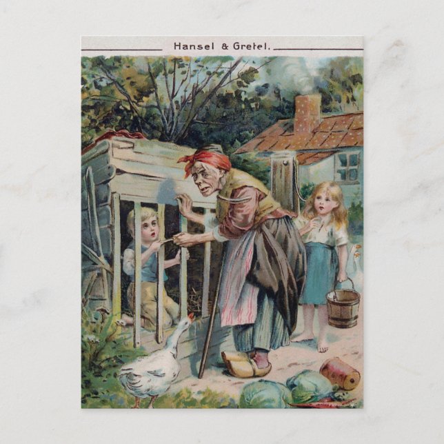 Cartão Postal Vintage Hansel & Gretel 1906 (Frente)