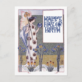 Cartão Postal Vintage Happy Birthday