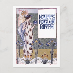 Cartão Postal Vintage Happy Birthday