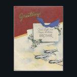 Cartão Postal Vintage Happy Birthday Brother Com Aviões<br><div class="desc">Vintage Happy Birthday Para Irmão Com Aviões.</div>