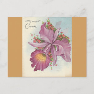 Cartão Postal Vintage Happy Birthday Cousin
