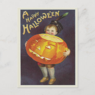 Cartão Postal Vintage Happy Halloween