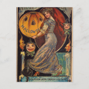 Cartão Postal Vintage Happy Halloween card, Jack Olantern