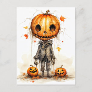 Cartão Postal Vintage Happy Halloween Fiend
