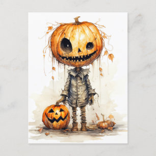 Cartão Postal Vintage Happy Halloween Fiend