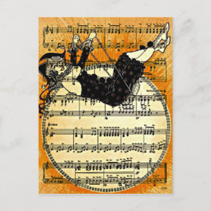 Cartão Postal Vintage Harlequin Girl
