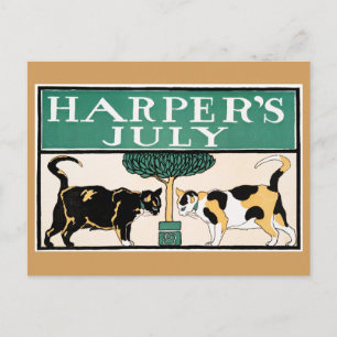 Cartão Postal Vintage Harper's Julian Cats de Edward Penfield