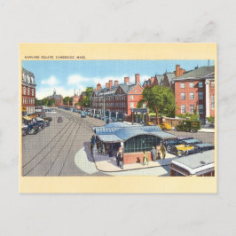 Cartão Postal Vintage Harvard Square, Cambridge Postcard