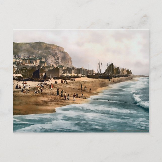 Cartão Postal Vintage Hastings Sussex England (Frente)