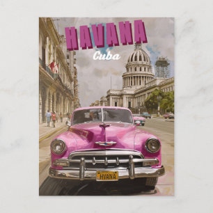 Cartão Postal Vintage Havana Vibes: Capital Nacional