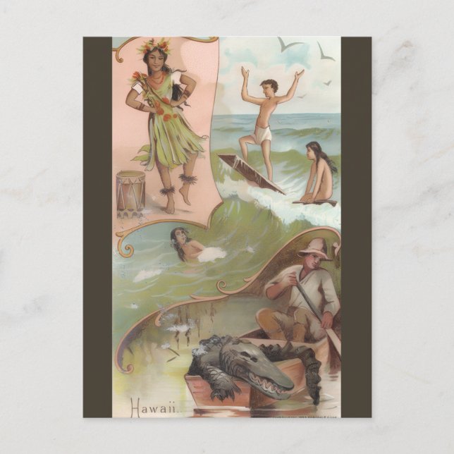 Cartão Postal Vintage Hawaii (Frente)