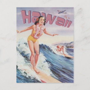 Cartão Postal Vintage Hawaii, EUA -