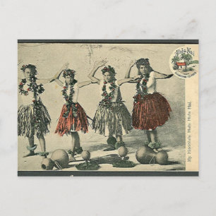 Cartão postal Vintage Hawaii Hula Dancers
