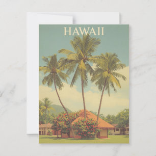 Cartão Postal Vintage Hawaii Tropical Beach Viagem