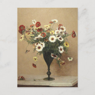 Cartão Postal Vintage Henri Latour Flowers chrysanthemums