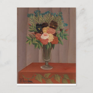 Cartão Postal Vintage Henri Rousseau Bouquet of Flowers